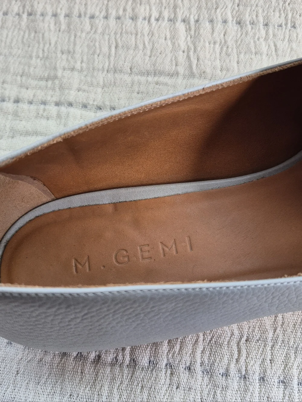M.Gemi Italian Leather Point Toe Flats In Grey Size 40.5  9.5 - Picture 5 of 7